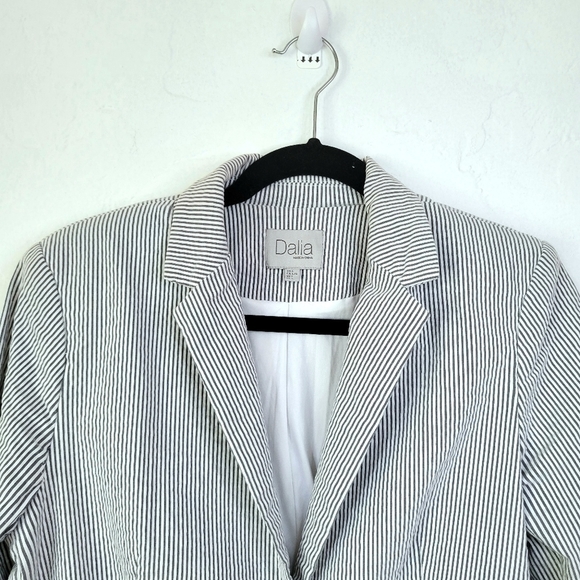 Dalia Pinstripe Blazer Sz L Cotton Blend - Picture 3 of 11